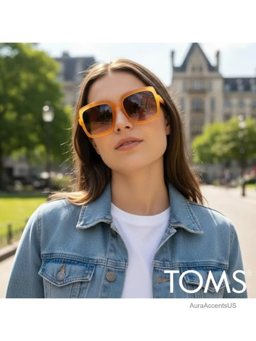 TOMS Athena Square Sunglasses SOLAFLEX Rubberized UV Protection Full Frame